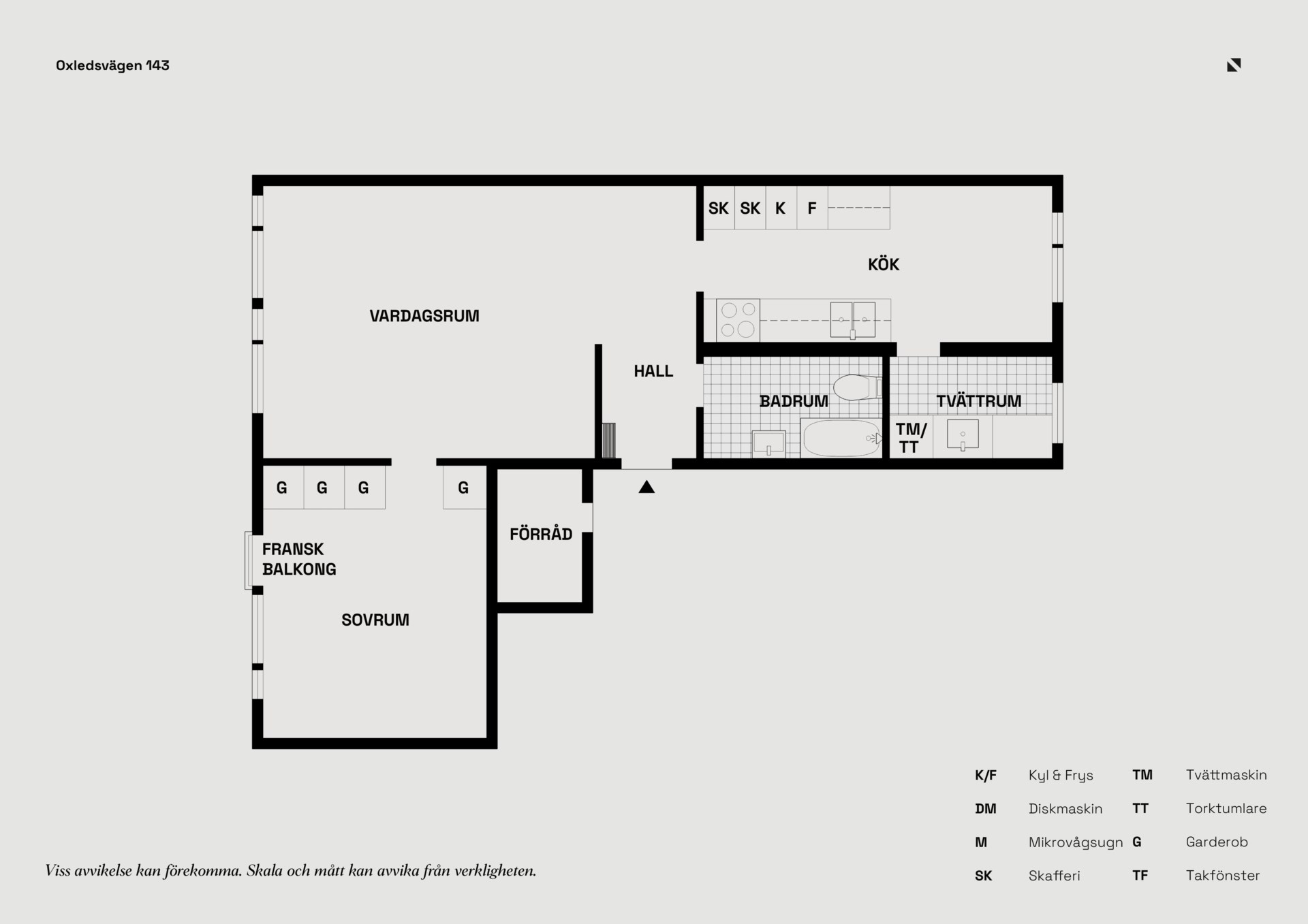 Ljus gaveltvåa högst upp i huset!