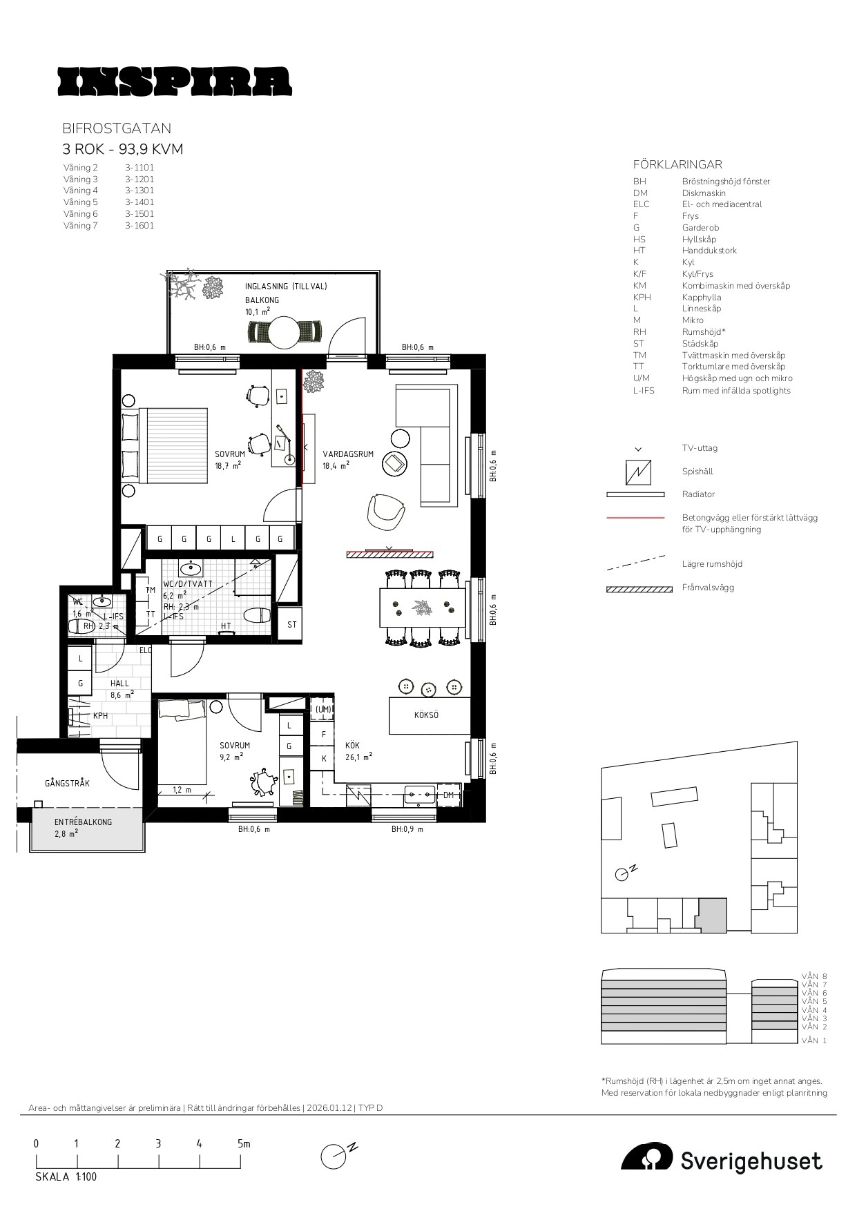 Välplanerad trea med köksö, dubbla balkonger och flexibel planlösning!