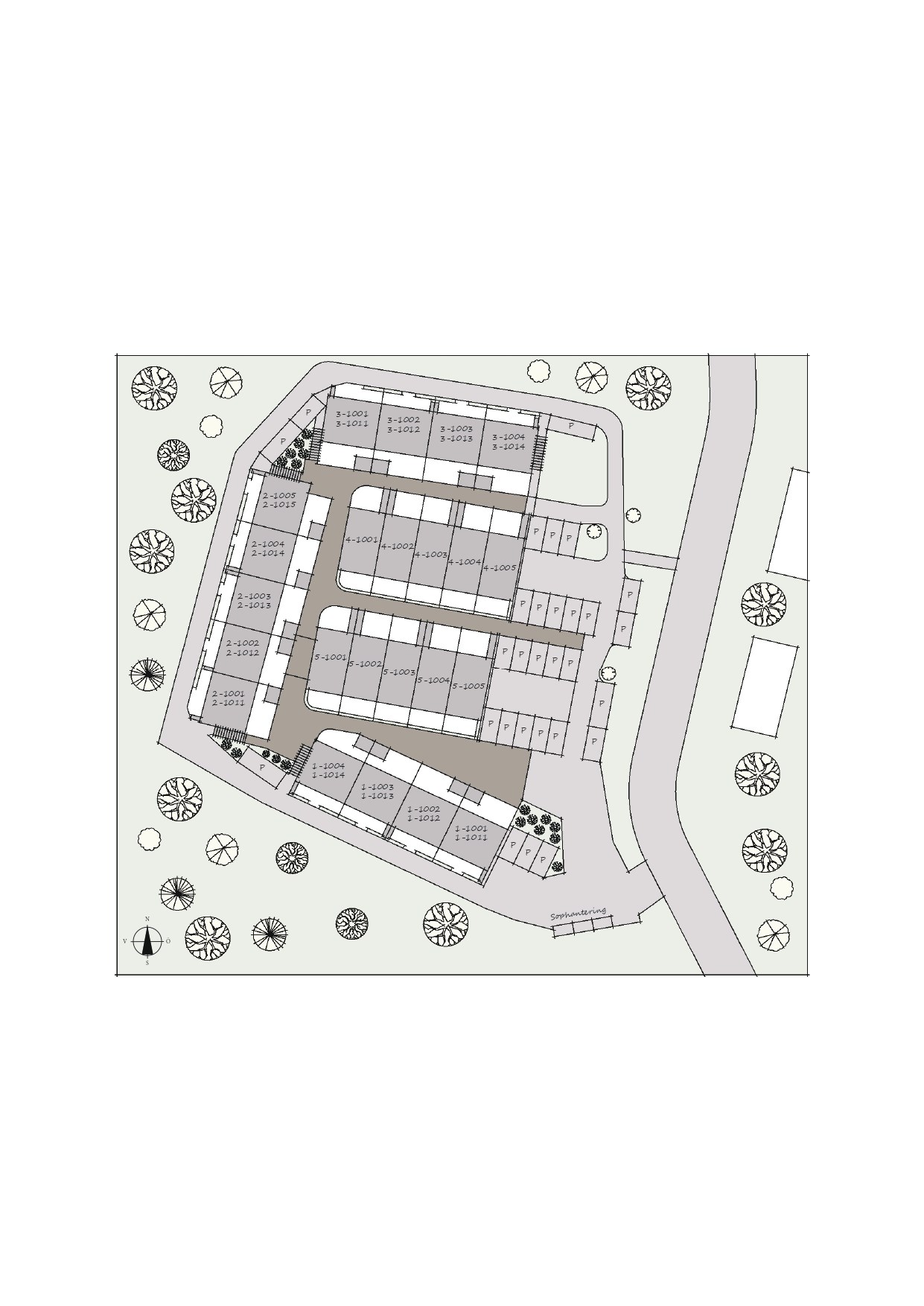 Prisvärt och modernt – med stor uteplats i lummig parkmiljö.